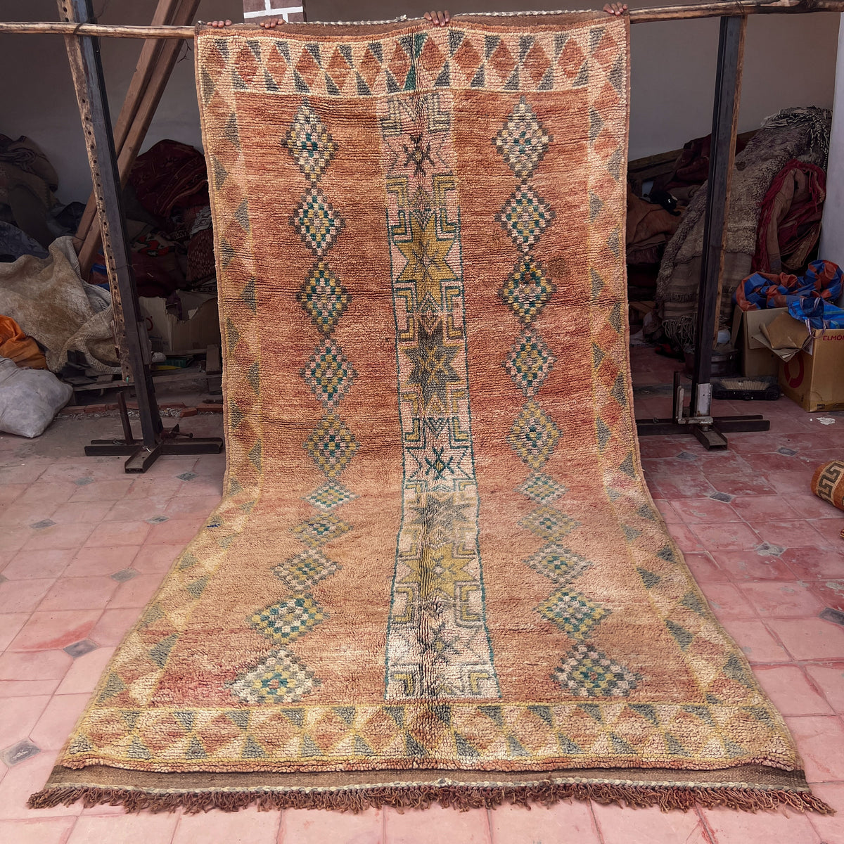 Vintage boujaad Rug 10.83 ft × 5.25 ft