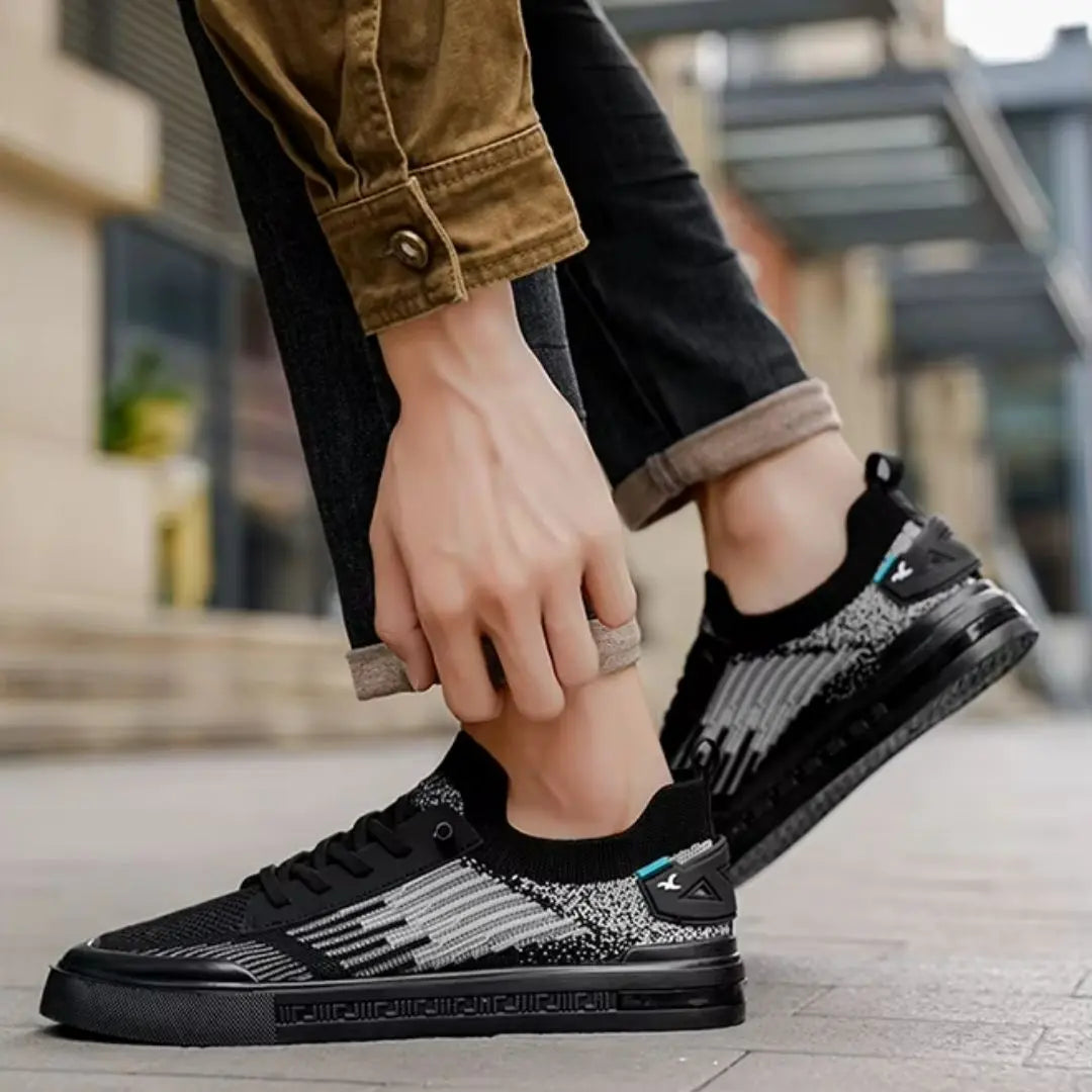 Sutton Two-Tone Knit Sneakers - Lightweight Casual Streetwear Shoes