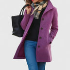 Women's Classic Button-Front Long Coat