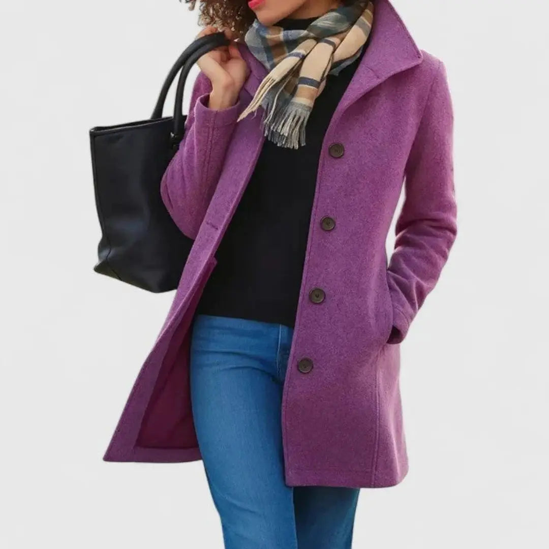 Women's Classic Button-Front Long Coat