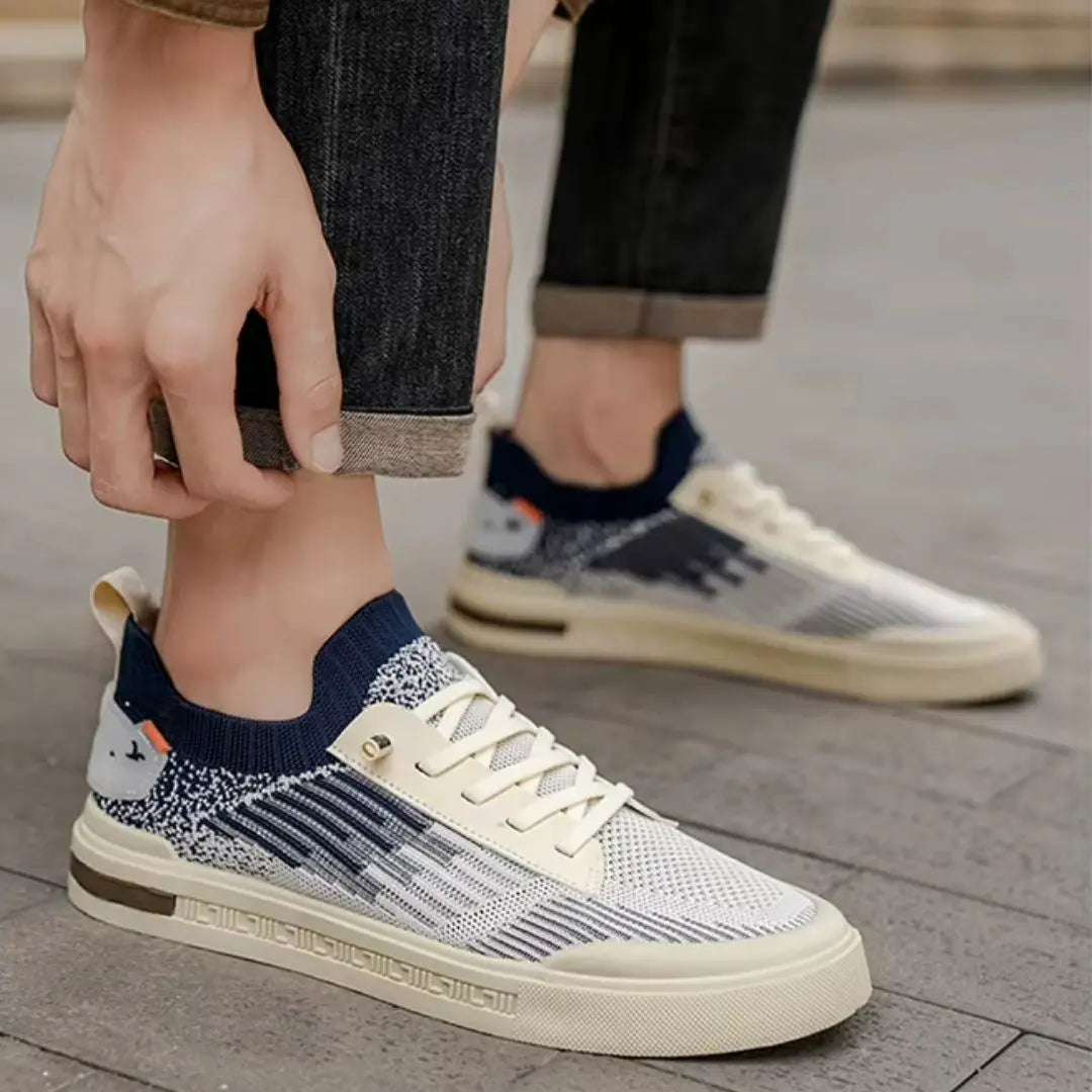 Sutton Two-Tone Knit Sneakers - Lightweight Casual Streetwear Shoes