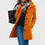 Women's Classic Button-Front Long Coat