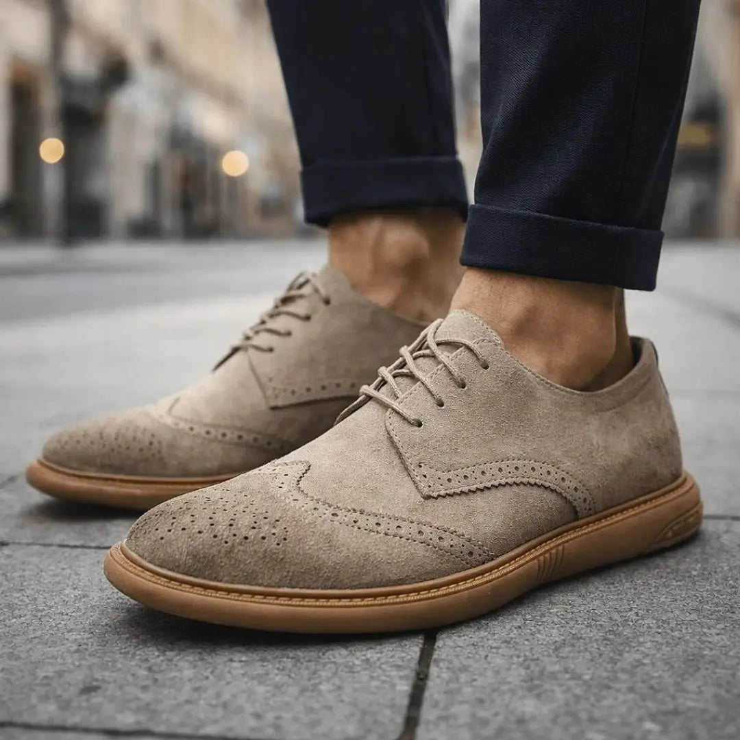 Marlo Premium Suede Lace-Up Shoes - Flexible Casual Brogues