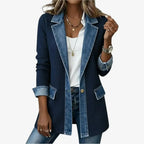 Women's Textured Layered-Collar Open-Front Jacket