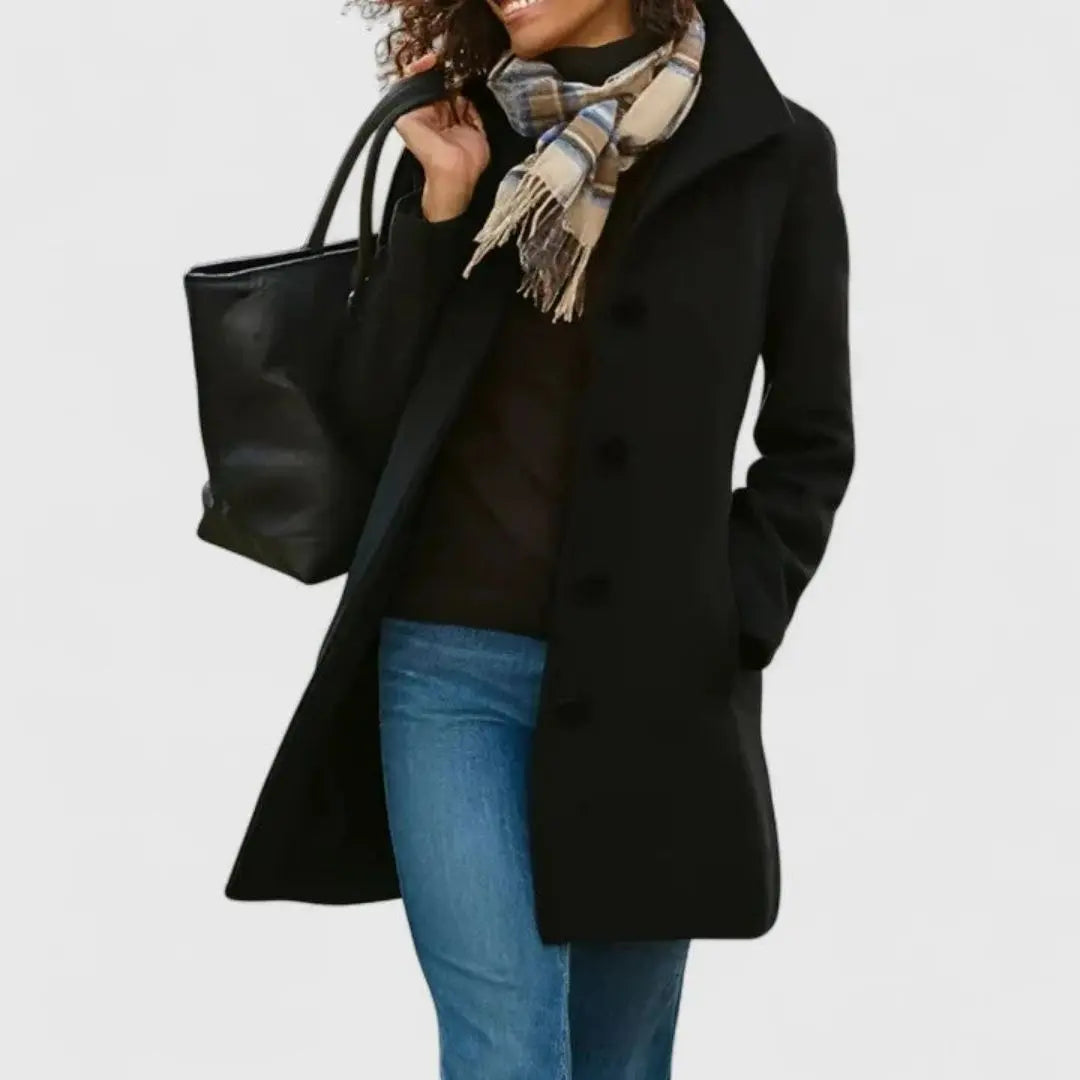 Women's Classic Button-Front Long Coat