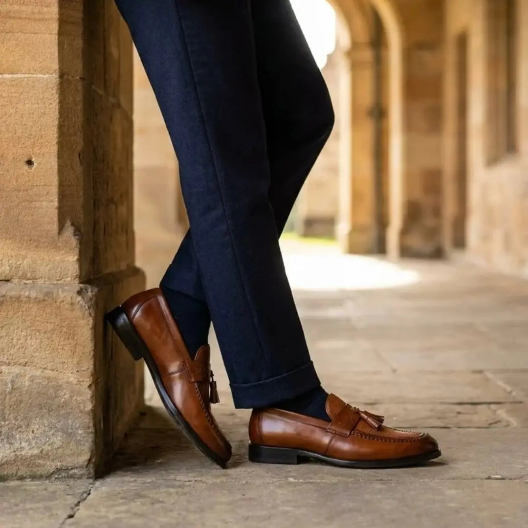 The Carver Men's Leather Basketweave Loafer