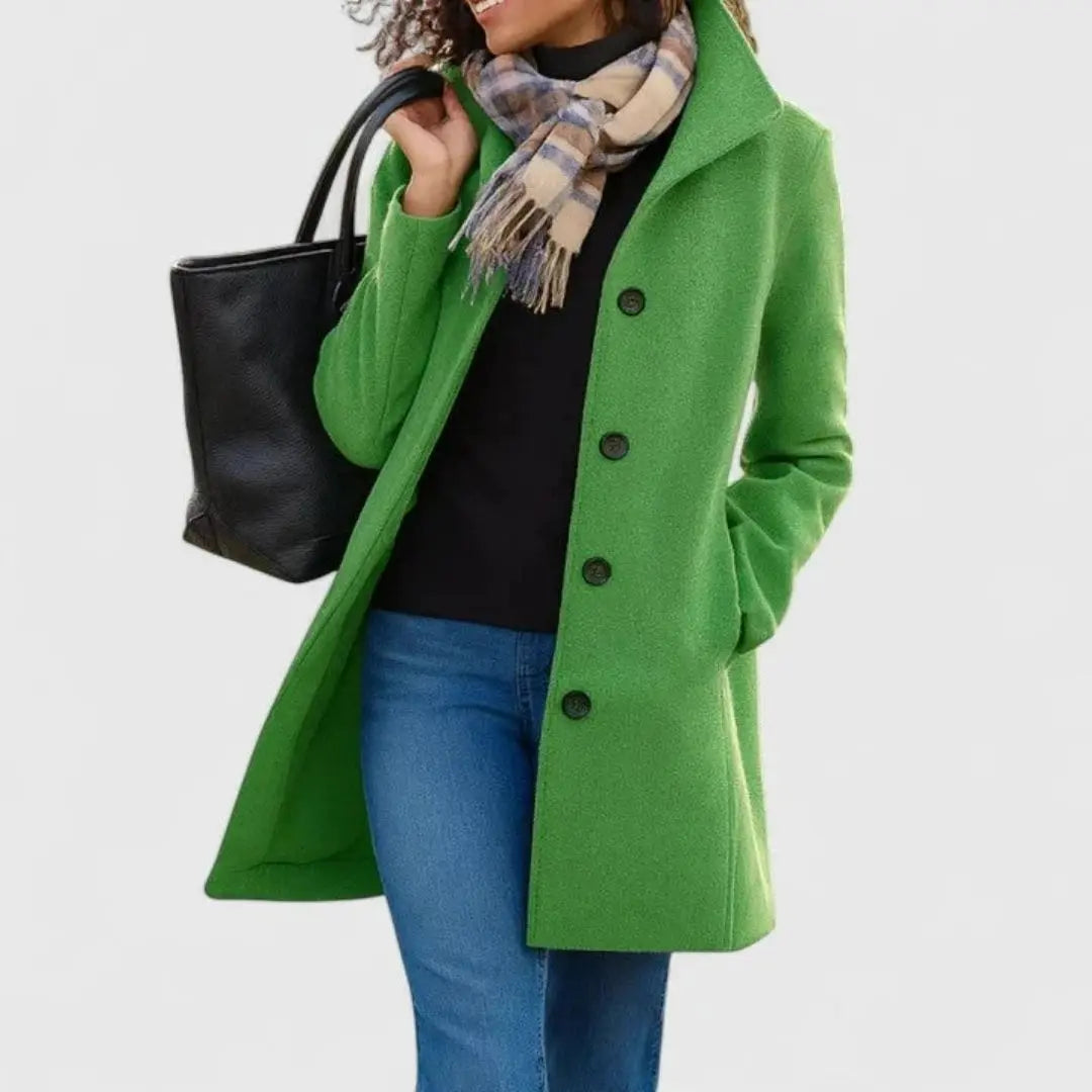 Women's Classic Button-Front Long Coat