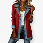 Women's Textured Layered-Collar Open-Front Jacket