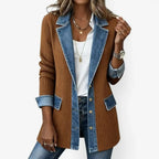 Women's Textured Layered-Collar Open-Front Jacket