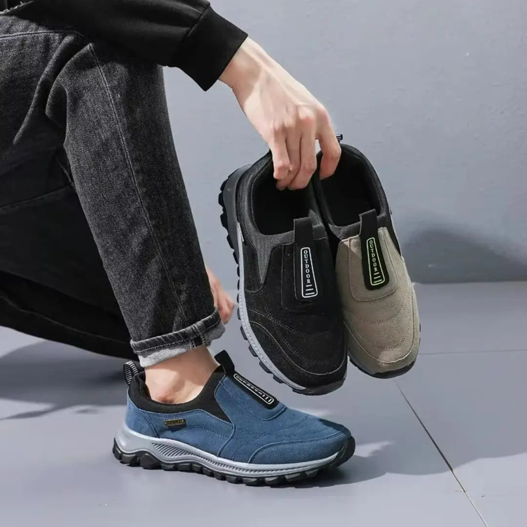 Men's Waterproof Slip-On Walking Shoes with Arch Support