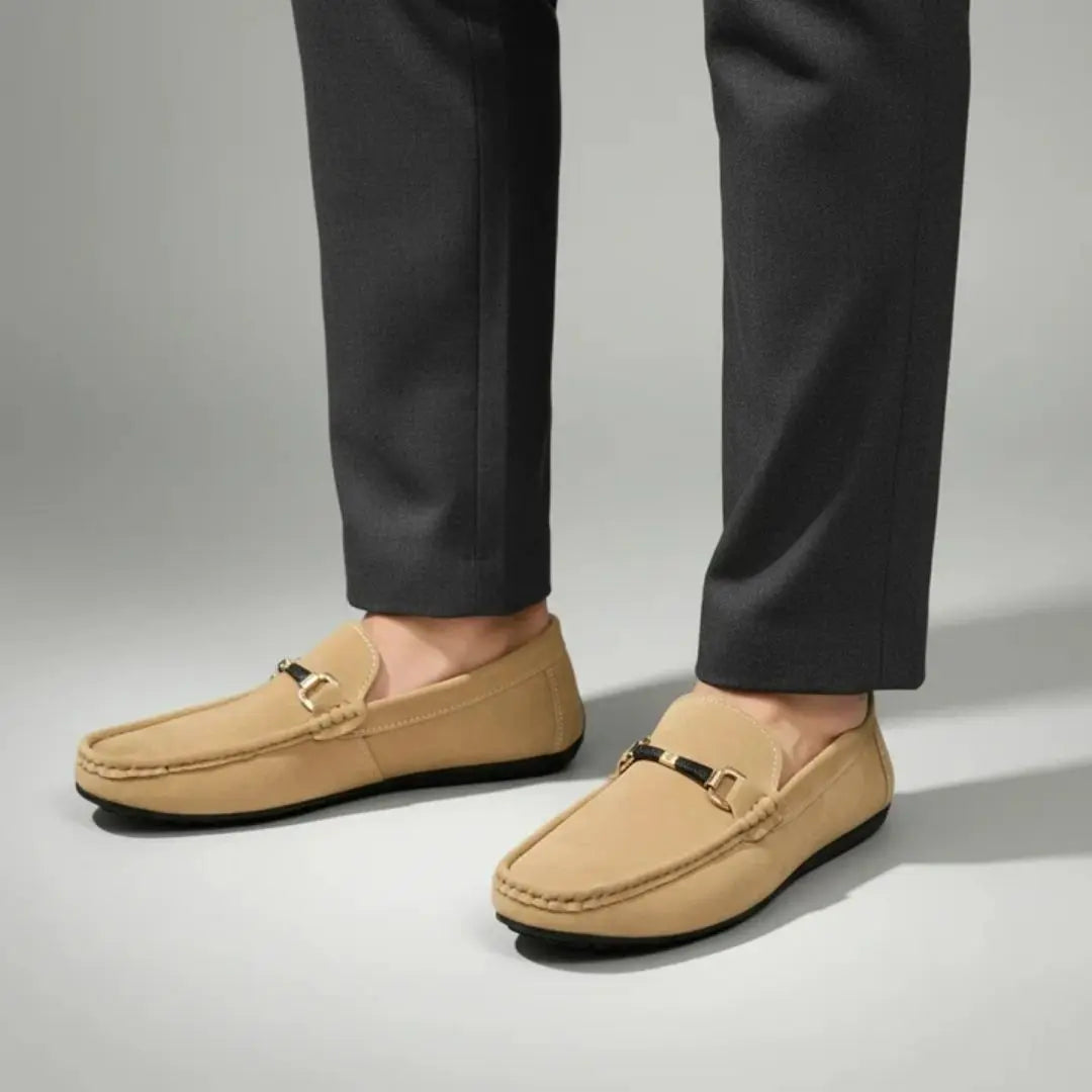 Bellano Men's Suede Buckle Loafers
