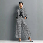Women's Textured Long-Sleeve Two-Piece Outfit