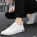 Belford Minimalist Smooth Leather Sneakers - Casual Everyday Trainers