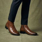 The Mason Men's Brown Leather Zip Boot