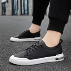 Belford Minimalist Smooth Leather Sneakers - Casual Everyday Trainers