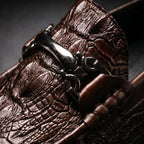 Vareno Men's Croc-Embossed Leather Loafers