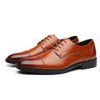 Classic Gentleman Premium Leather Oxfords - Handcrafted Dress Shoes