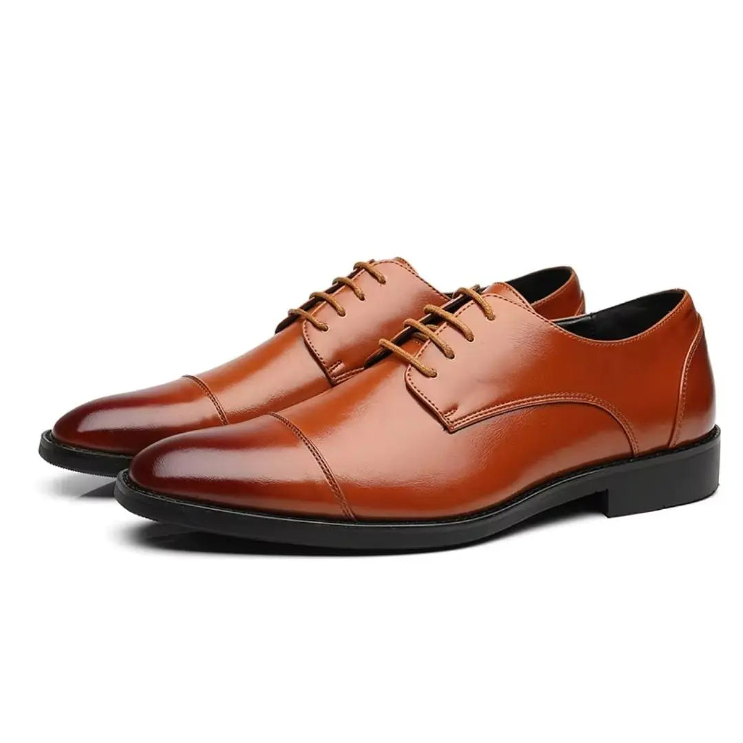 Classic Gentleman Premium Leather Oxfords - Handcrafted Dress Shoes