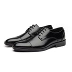 Classic Gentleman Premium Leather Oxfords - Handcrafted Dress Shoes