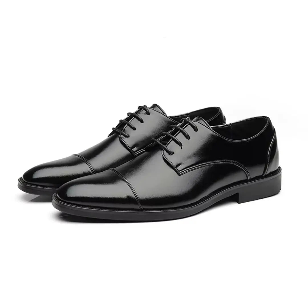Classic Gentleman Premium Leather Oxfords - Handcrafted Dress Shoes