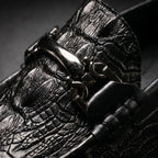 Vareno Men's Croc-Embossed Leather Loafers