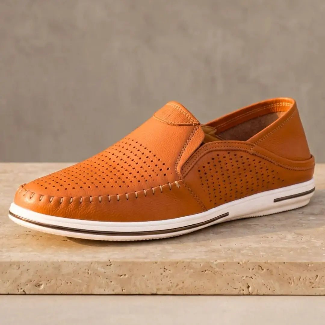 The Riva Men's Perforated Leather Driving Loafer