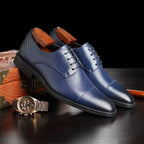 Classic Gentleman Premium Leather Oxfords - Handcrafted Dress Shoes