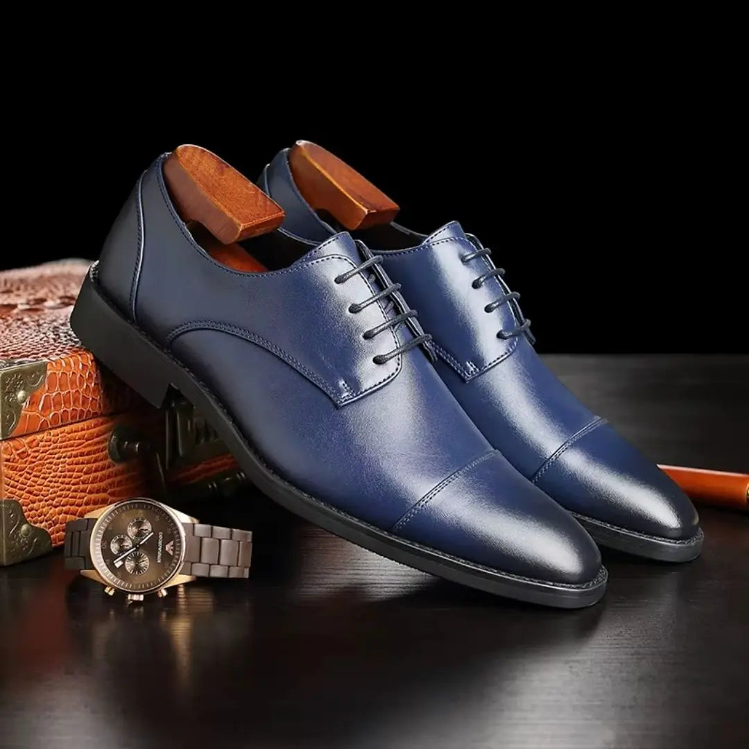 Classic Gentleman Premium Leather Oxfords - Handcrafted Dress Shoes