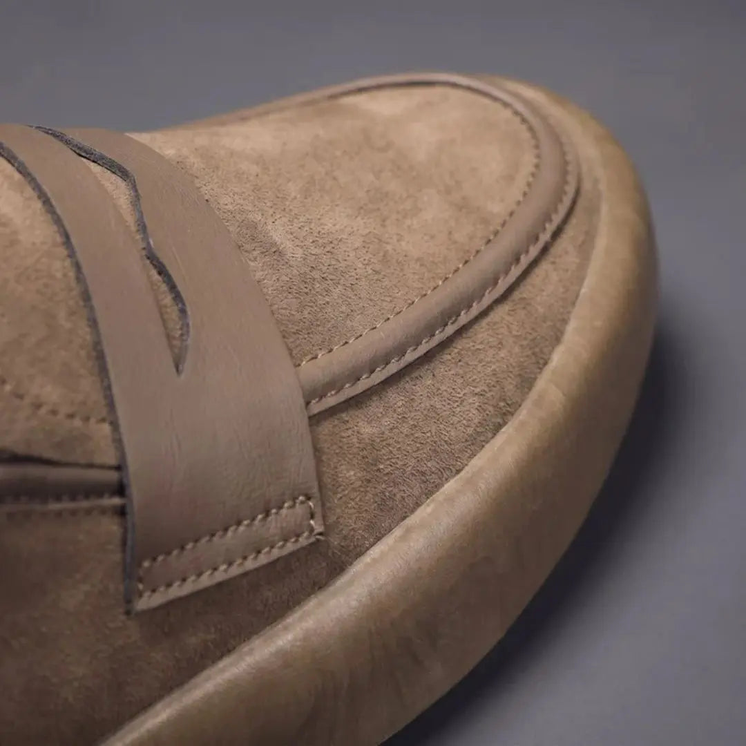 Calvino Men's Microsuede Penny Loafers