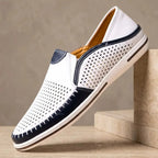 The Riva Men's Perforated Leather Driving Loafer