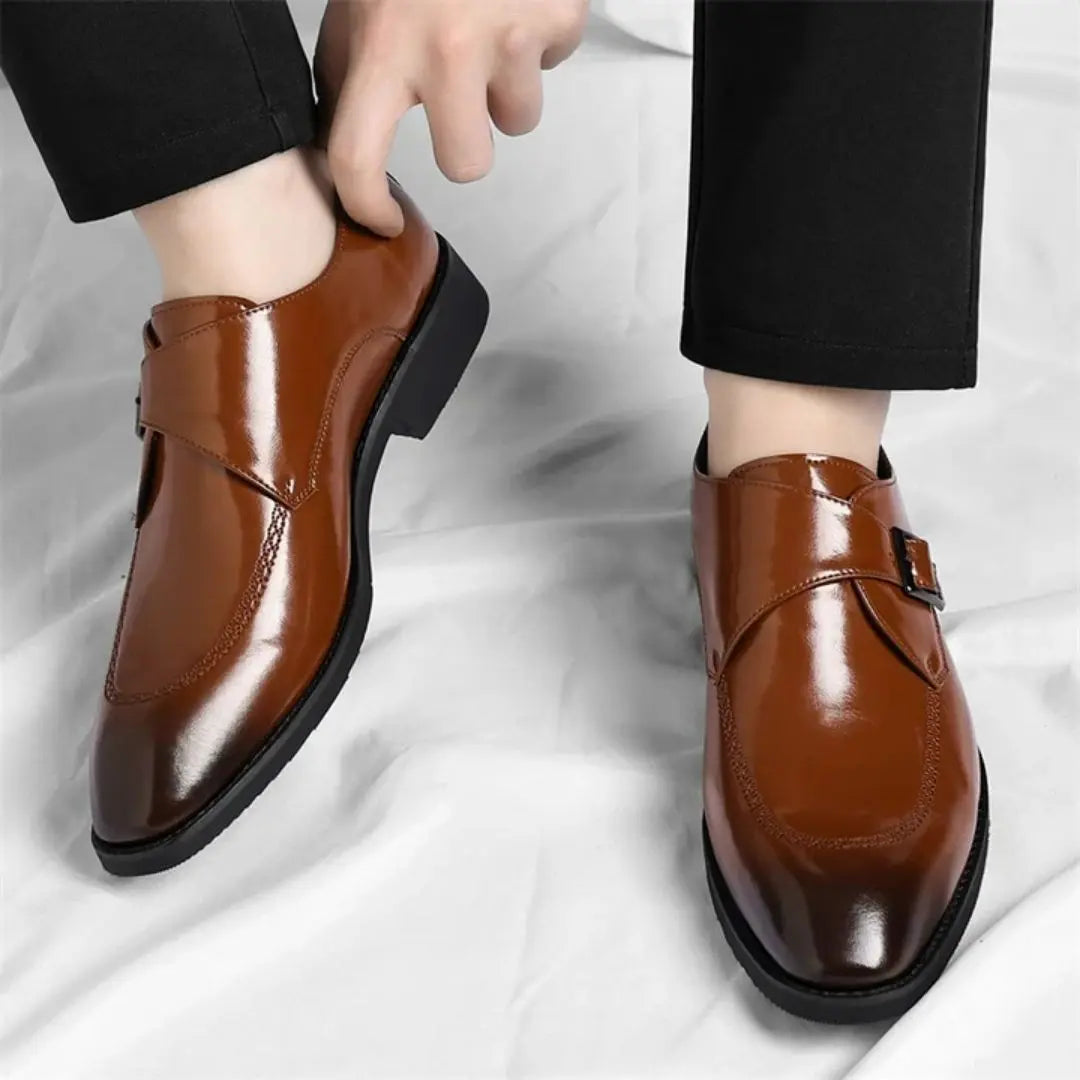 Danbury Men's Leather Monk Strap Loafers