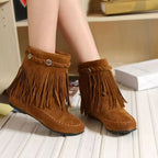 Marigold Women's Fringe Faux Suede Boots