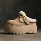 Emery Women's Suede Shearling Platform Clogs