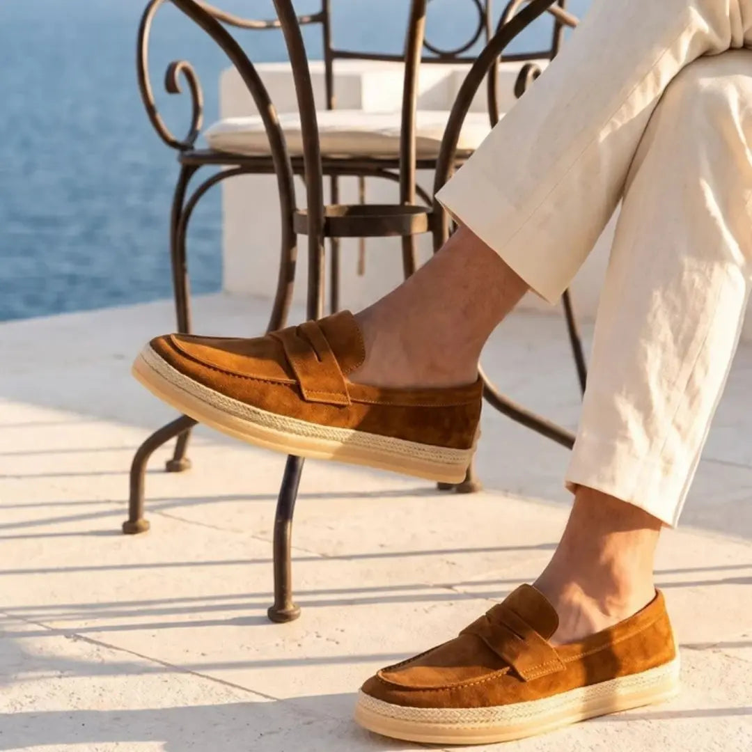 Positano Men's Suede Espadrille Driving Loafer