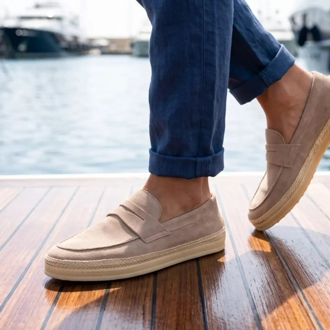Positano Men's Suede Espadrille Driving Loafer