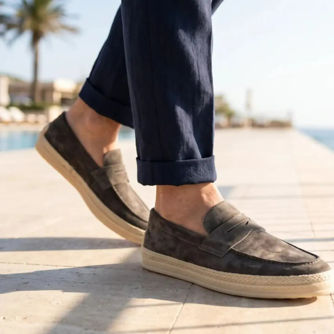 Positano Men's Suede Espadrille Driving Loafer