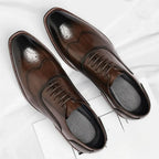 Marcello Men's Italian Leather Wingtip Dress Shoes