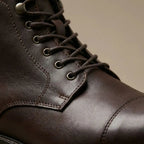 The Steadfast Men's Dark Leather Work Boot