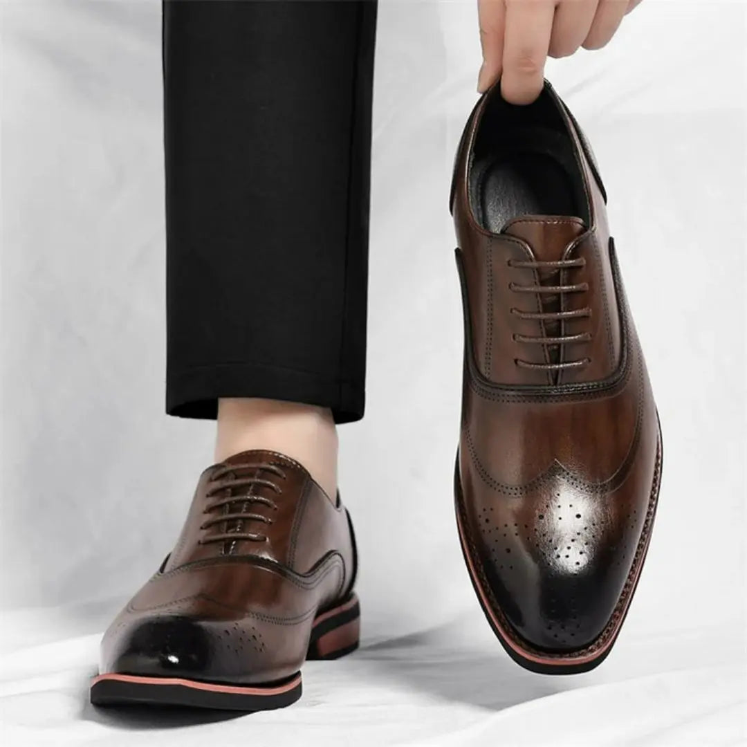 Marcello Men's Italian Leather Wingtip Dress Shoes