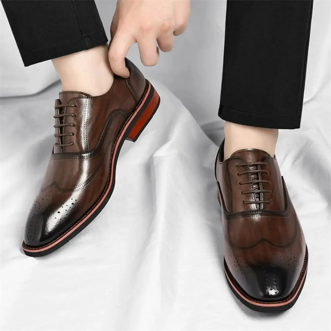Marcello Men's Italian Leather Wingtip Dress Shoes