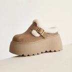 Emery Women's Suede Shearling Platform Clogs
