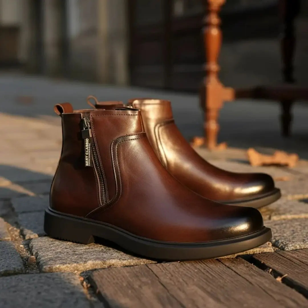 The Ironwood Men's Leather Side-Zip Dress Boot