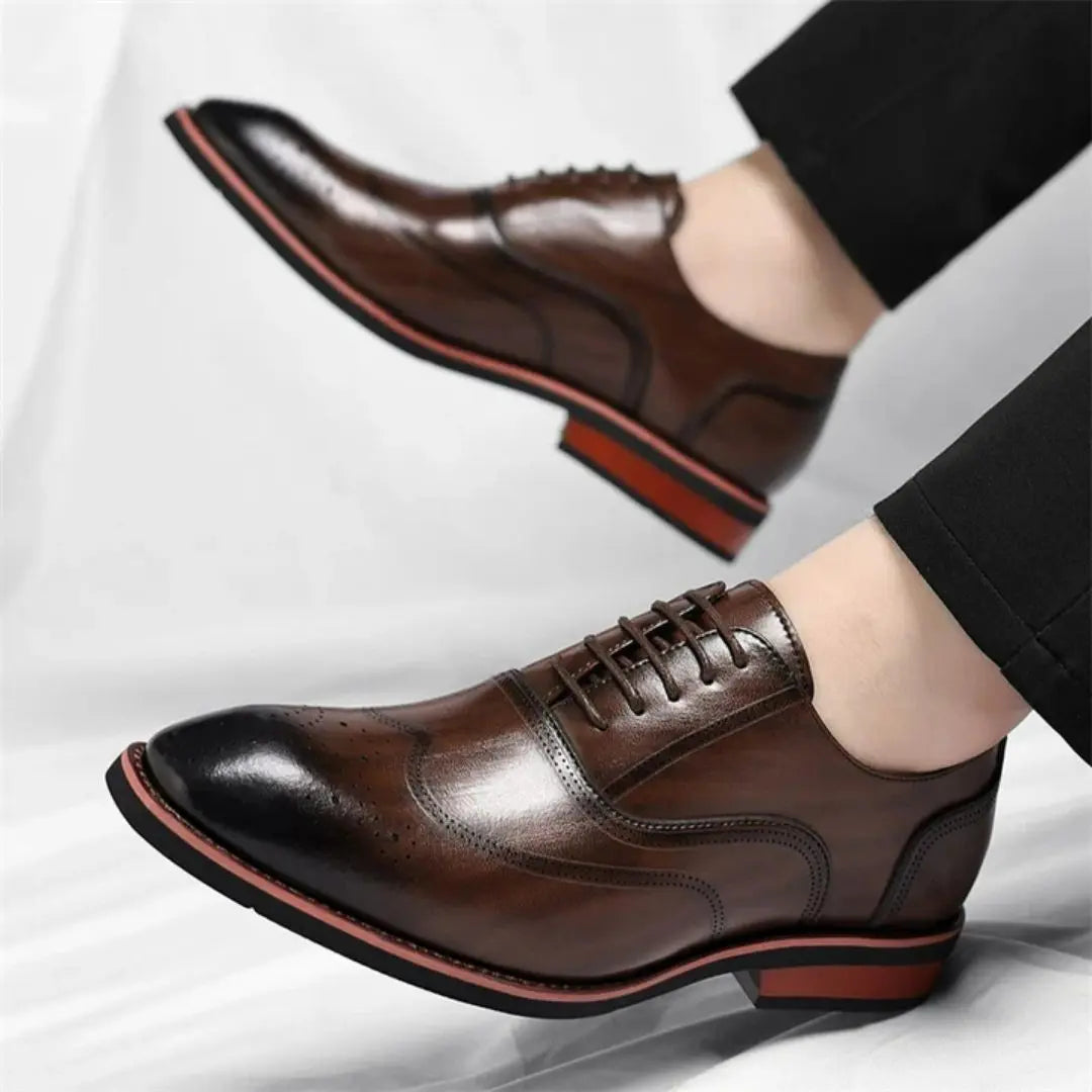 Marcello Men's Italian Leather Wingtip Dress Shoes
