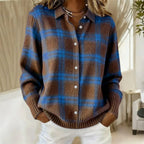 Women's Cotton Flannel Button-Front Plaid Blouse