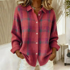 Women's Cotton Flannel Button-Front Plaid Blouse