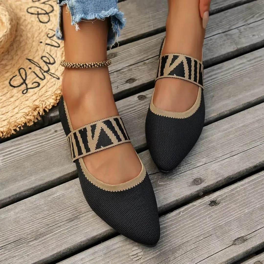 Bolzano Women's Knit Mary Jane Flats
