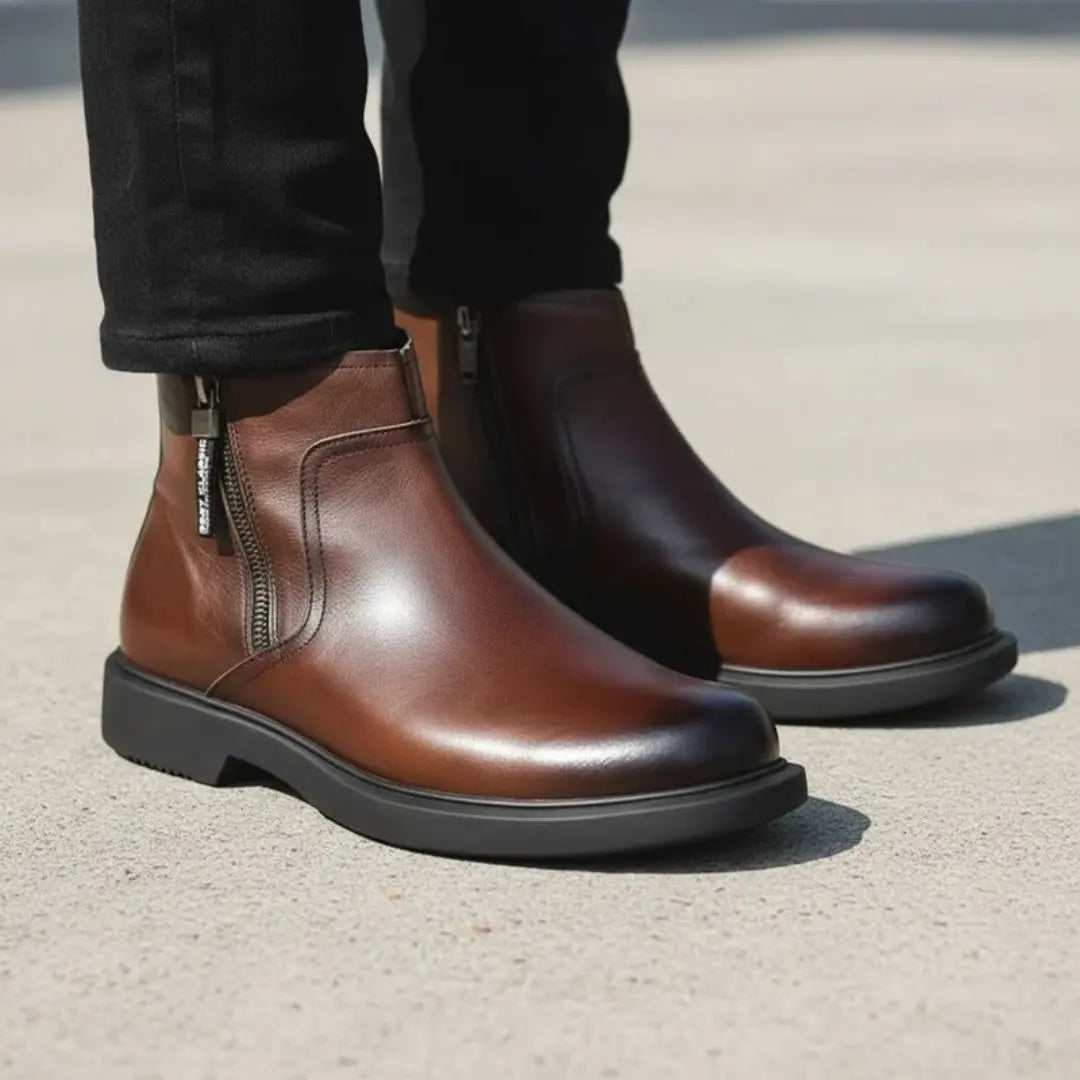 The Ironwood Men's Leather Side-Zip Dress Boot