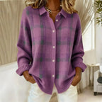 Women's Cotton Flannel Button-Front Plaid Blouse