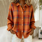 Women's Cotton Flannel Button-Front Plaid Blouse