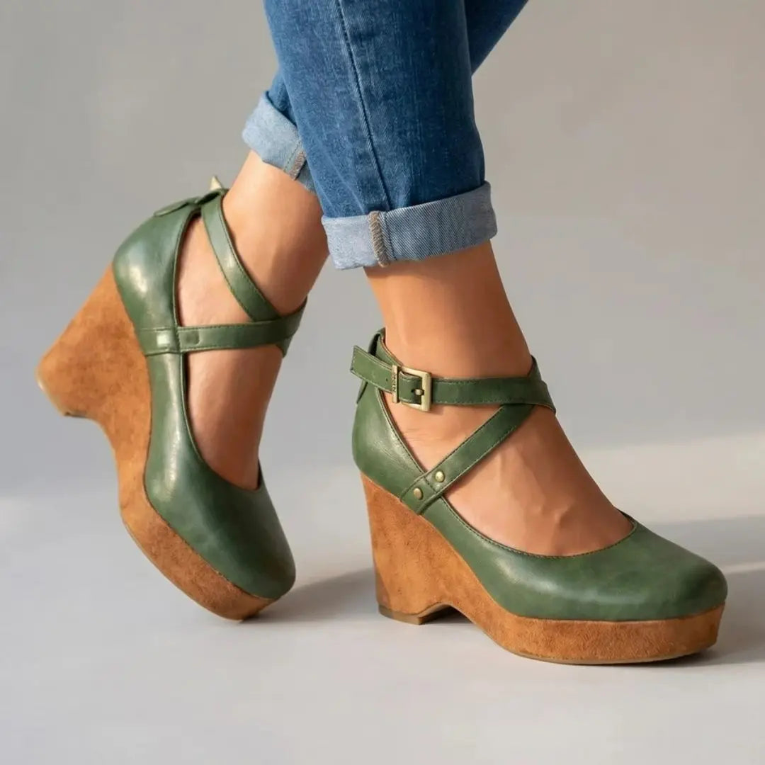 Annabel Women's Cross-Strap Platform Wedge Sandals